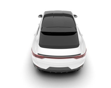 Beyaz SUV arka planda izole edildi. 3d görüntüleme - illüstrasyon