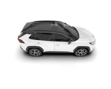 Beyaz kargo aracı arka planda izole edilmiş. 3d görüntüleme - illüstrasyon