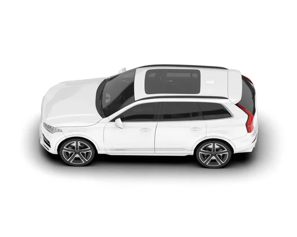 Suv Bianco Isolato Sfondo Bianco Rendering Illustrazione — Foto Stock