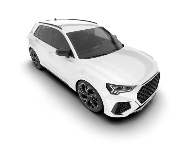 stock image White SUV isolated on white background. 3d rendering - illustration