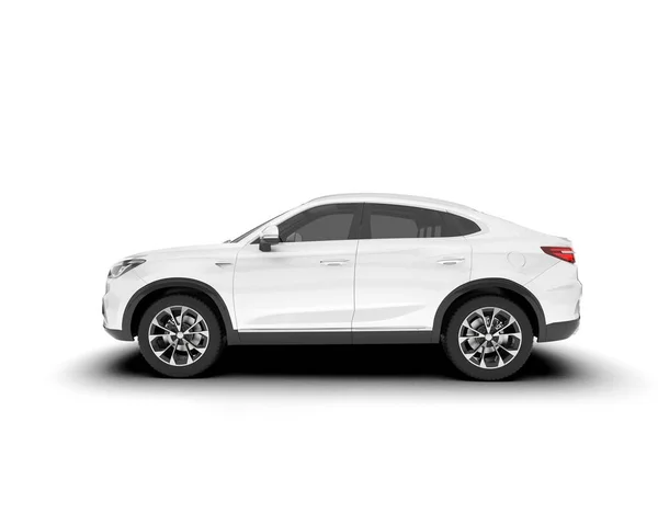 stock image White SUV isolated on white background. 3d rendering - illustration