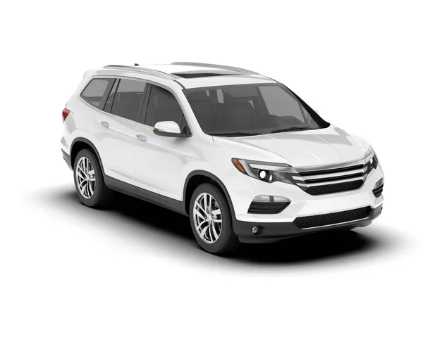 stock image White SUV isolated on white background. 3d rendering - illustration