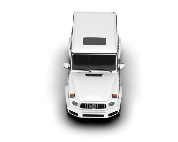 Білий Позашляховик Ізольований Білому Тлі Візуалізація Ілюстрація — стокове фото