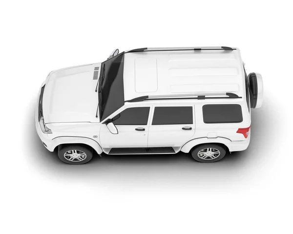 stock image White SUV isolated on background. 3d rendering - illustration