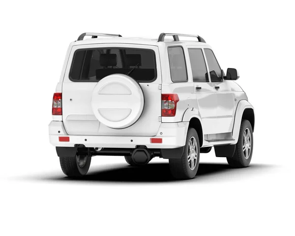 stock image White SUV isolated on background. 3d rendering - illustration