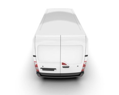 Arka planda kargo minibüsü modeli var. 3d görüntüleme - illüstrasyon