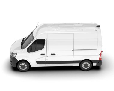 Arka planda kargo minibüsü modeli var. 3d görüntüleme - illüstrasyon