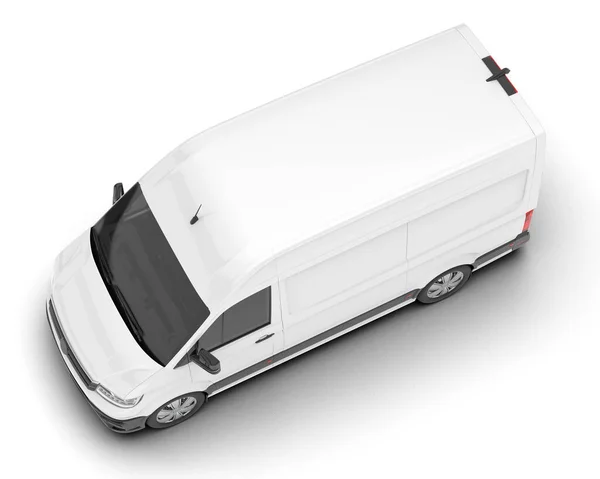 白色的货车被隔离在后面 3D渲染 — 图库照片