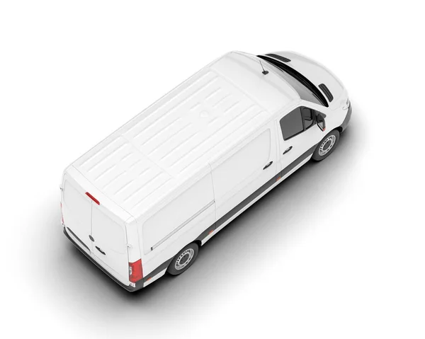 Білий Вантажний Фургон Ізольований Фоні Візуалізація Ілюстрація — стокове фото