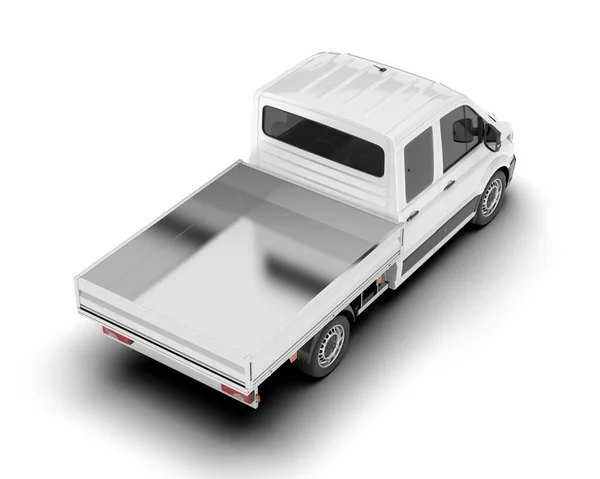 Witte Vrachtwagen Geïsoleerd Achtergrond Weergave Illustratie — Stockfoto