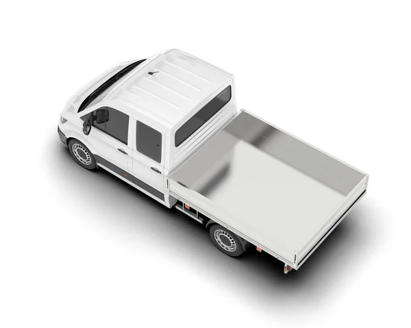 白い貨物用バンはバックグラウンドで隔離されている 3Dレンダリング イラスト — ストック写真
