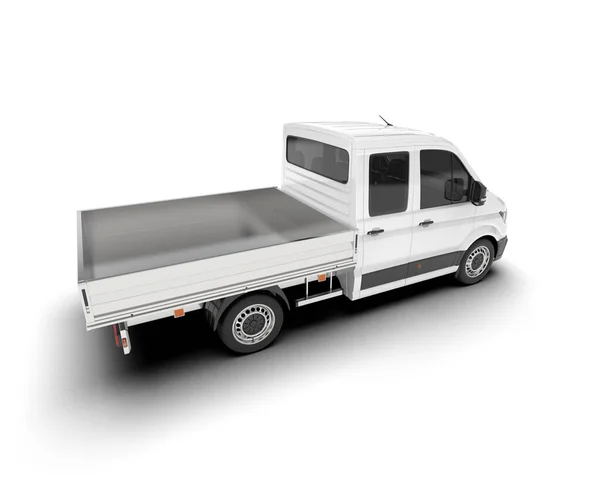Camion Carico Bianco Isolato Sullo Sfondo Rendering Illustrazione — Foto Stock