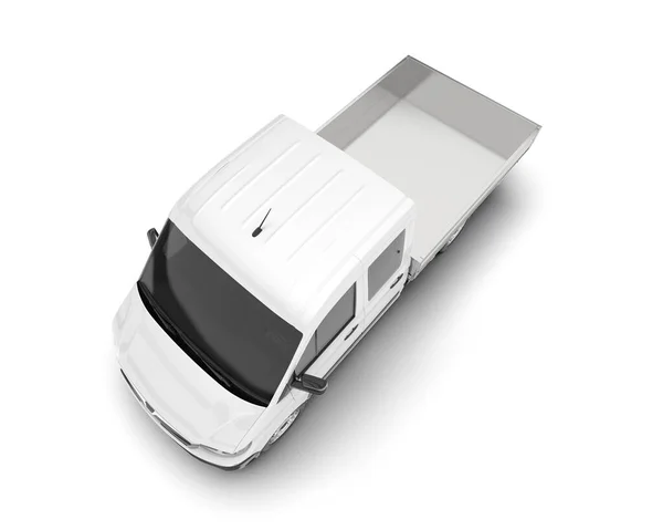 Fehér Teherautó Elkülönítve Háttérben Renderelés Illusztráció — Stock Fotó