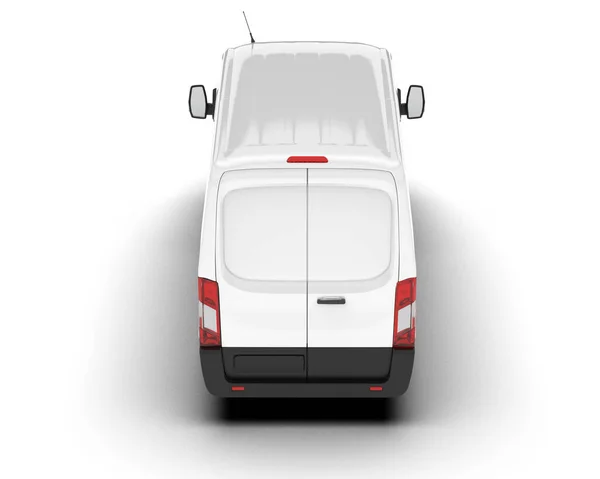 Білий Вантажний Фургон Ізольований Фоні Візуалізація Ілюстрація — стокове фото
