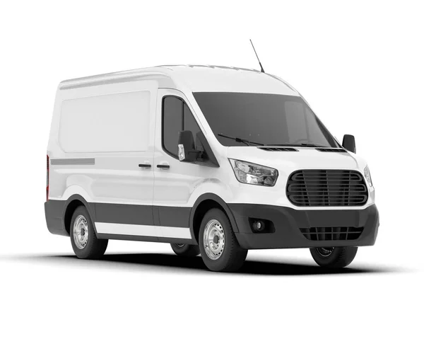 stock image White cargo van isolated on background. 3d rendering - illustration