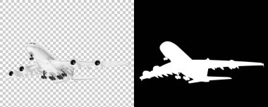 Uçak aracı. 3D tasvir. Yolcu uçağı 