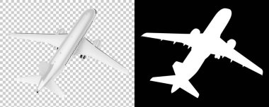 Uçak aracı. 3D tasvir. Yolcu uçağı 