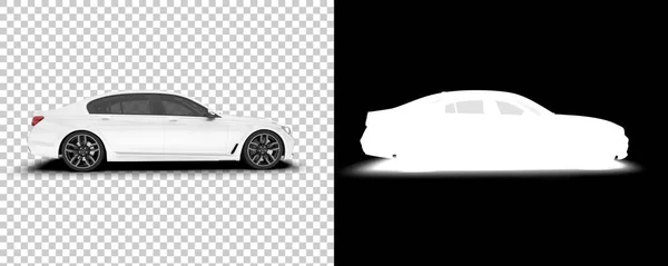 Белый Роскошный Автомобиль Изолирован Белом Фоне Рендеринг Иллюстрация — стоковое фото