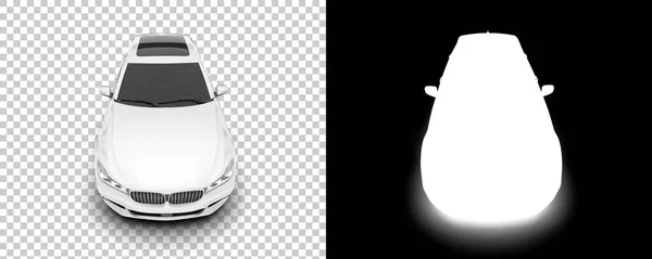白色豪华轿车与白色背景隔离 3D渲染 — 图库照片