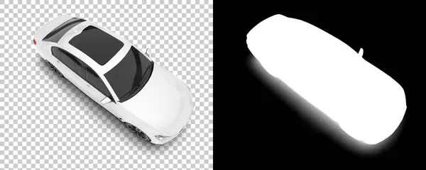 白い背景に隔離された白い高級車 3Dレンダリング イラスト — ストック写真