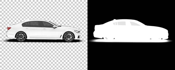 Witte Luxe Auto Geïsoleerd Witte Achtergrond Weergave Illustratie — Stockfoto