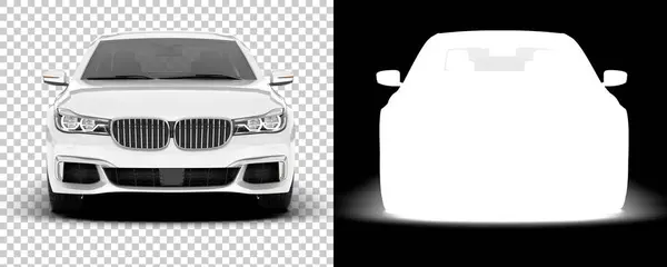 White Luxury Car Isolated White Background Rendering Illustration — Stock Photo, Image
