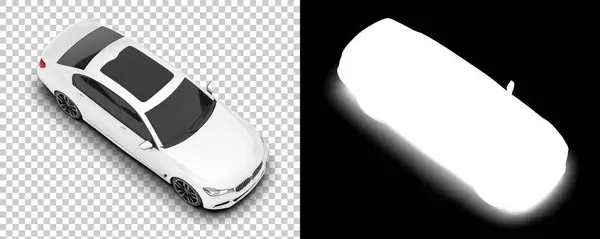 Λευκό Πολυτελές Αυτοκίνητο Που Απομονώνεται Λευκό Φόντο Απόδοση Εικονογράφηση — Φωτογραφία Αρχείου