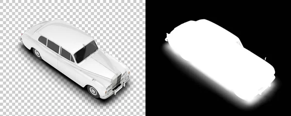 Bílé Luxusní Auto Izolované Bílém Pozadí Vykreslování Ilustrace — Stock fotografie