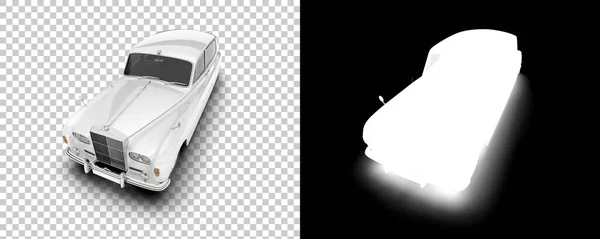 白色豪华轿车与白色背景隔离 3D渲染 — 图库照片