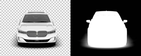 White Luxury Car Isolated White Background Rendering Illustration — Stock Photo, Image