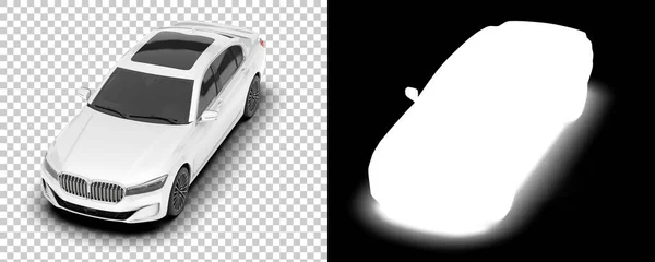 Carro Luxo Branco Isolado Fundo Branco Renderização Ilustração — Fotografia de Stock