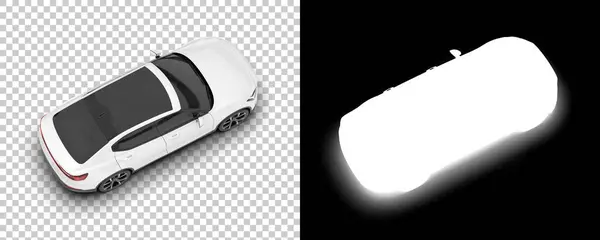现代汽车与背景隔离与面具 3D渲染 — 图库照片