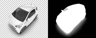 Arka planda maskeyle izole edilmiş modern araba. 3d görüntüleme - illüstrasyon