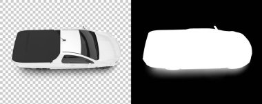 Arka planda maskeyle izole edilmiş modern araba. 3d görüntüleme - illüstrasyon