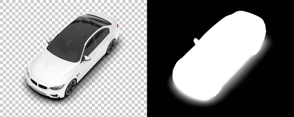 Carro Moderno Isolado Fundo Branco Com Máscara Renderização Ilustração — Fotografia de Stock