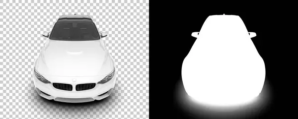 Moderne Auto Geïsoleerd Witte Achtergrond Met Masker Weergave Illustratie — Stockfoto