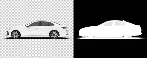 Современный Автомобиль Изолирован Заднем Плане Маской Рендеринг Иллюстрация — стоковое фото