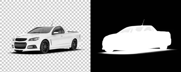 Современный Автомобиль Изолирован Заднем Плане Маской Рендеринг Иллюстрация — стоковое фото