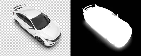 Ilustração Modelo Carro Branco Fundo Transparente Imagem Gerada Por Computador — Fotografia de Stock