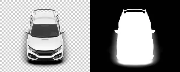 Carro Moderno Isolado Fundo Com Máscara Renderização Ilustração — Fotografia de Stock