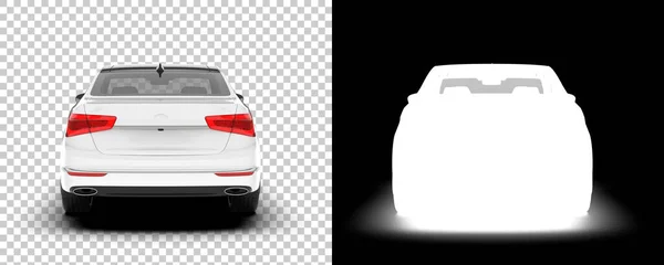 Illustration Back White Modern Car Transparent Background Computer Generated Image — Stock Photo, Image