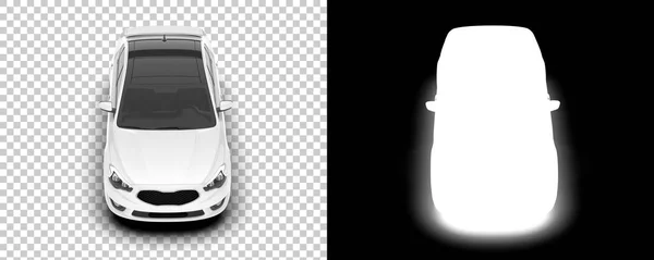 Illusztráció Vissza Fehér Modern Autó Átlátszó Háttérrel Számítógép Generált Kép — Stock Fotó