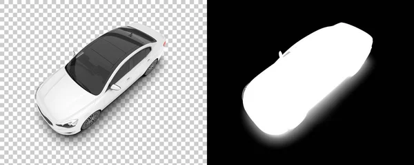 Иллюстрация Спина Белый Современный Автомобиль Прозрачном Фоне Компьютерные Изображения Виртуальные — стоковое фото
