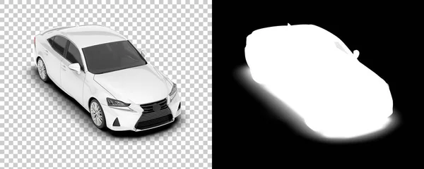 Ilustracja Renderowania Modeli Samochodów Pleców Bieli Nowoczesny Samochód Przezroczystym Tle — Zdjęcie stockowe