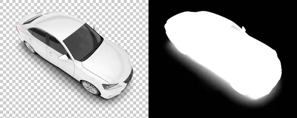 Rendering Illustration Auto Modeller Rygg Och Vit Modern Bil Transparent — Stockfoto