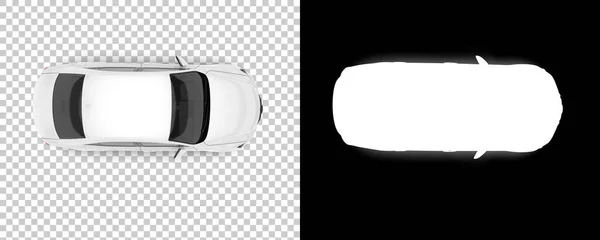 Ilustracja Renderowania Modeli Samochodów Pleców Bieli Nowoczesny Samochód Przezroczystym Tle — Zdjęcie stockowe