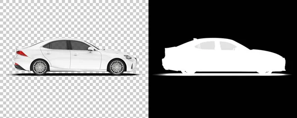 Ілюстрація Автомобільних Моделей Задній Білий Сучасний Автомобіль Прозорому Фоні — стокове фото