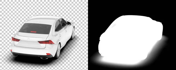 Ilustração Renderização Modelos Automóveis Traseiros Brancos Carro Moderno Fundo Transparente — Fotografia de Stock