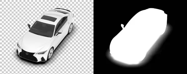 Ilustração Renderização Modelos Automóveis Traseiros Brancos Carro Moderno Fundo Transparente — Fotografia de Stock