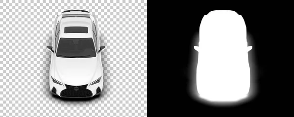 Rendering Illustration Auto Modeller Rygg Och Vit Modern Bil Transparent — Stockfoto
